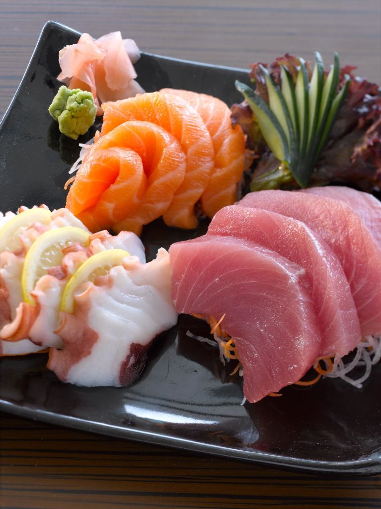 sashimi and nigri sushi