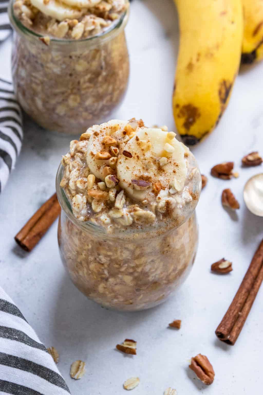 Banana Walnut Overnight Oats with Honey and&nbsp;Cinnamon